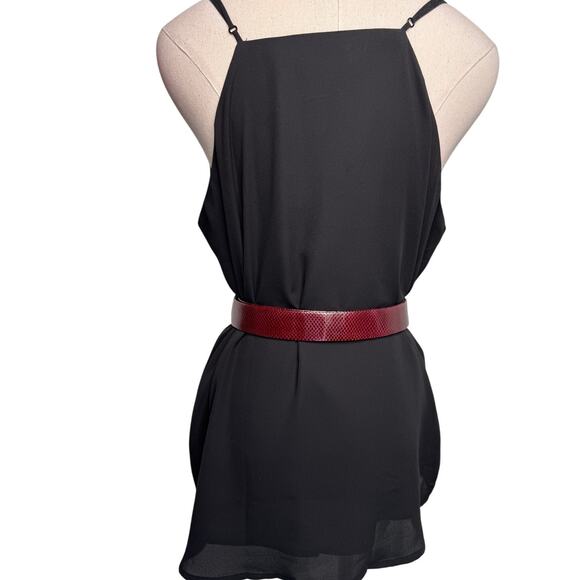 Judith Leiber vintage Lion's Head belt burgundy red leather & gold adjustable OS - Picture 3 of 10